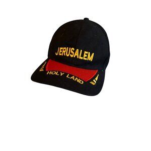Jerusalem Holy‎ Land Black & Red Baseball Cap